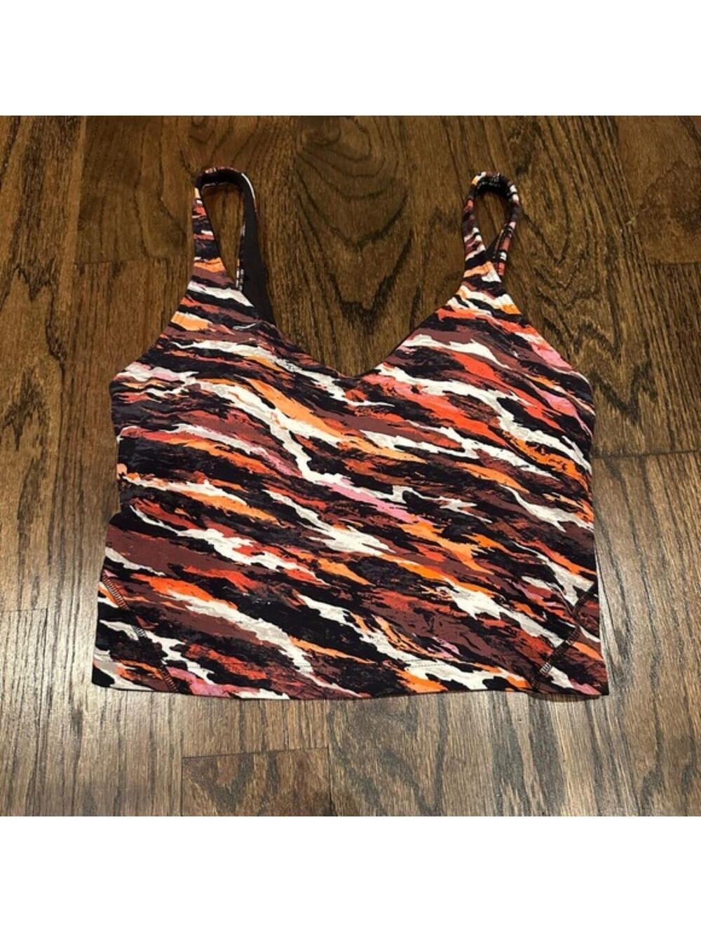 Rare Lululemon tiger tide smokey red multi print align tank